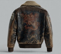 Veste en cuir et fourrure de luxe de haute qualité pour hommes