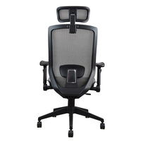 Chaise de bureau ergonomique pivotante moderne et réglable en maille intégrale, avec cadre en plastique et réglage synchrone de la hauteur