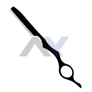 Ciseaux de coiffure professionnels de qualité salon en acier inoxydable pour effiler et texturiser les cheveux, couleur noir élégant - Product Image 2