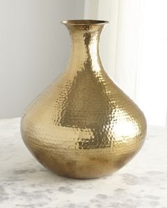 Venta al por Mayor de Artesanías Indias, Florero de Hierro Martillado, Florero de Metal Chapado en Oro, Florero de Lujo para Decoración del Hogar, Hotel o Restaurante - Product Image 1