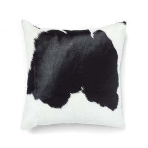 Square Cowhide Pillow 20x20in Black and White Pattern Home Decor - Product Image 1