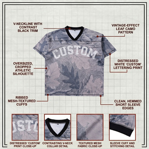 Maillot de football pour homme de qualité supérieure, col en V, camouflage, personnalisé, sublimé, respirant, manches courtes, t-shirt de sport athlétique pour homme - Product Image 3