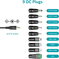 10W 5V 2A Güç Adaptörü Kablosu Şarj Cihazı Çoklu Uçlar Tablet Web Kamerası Yönlendirici Oyuncaklar Kaydedici TV Kutusu USB Hub Bluetooth Hoparlör