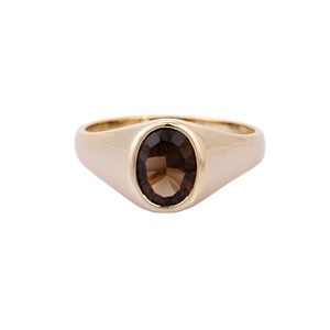 Handmade Natural Oval Smoky Topaz <b>Men</b> <b>Ring</b> 14K Solid Yellow Gold Gemstone <b>Rings</b> Fine Jewelry Anniversary Gift <b>for</b> <b>Men</b> - Product Image 1