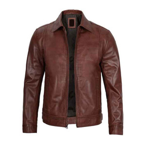 Men <b>Leather</b> <b>Jacket</b> with Classic Design and <b>Long</b> Lasting Material Strength - Product Image 1