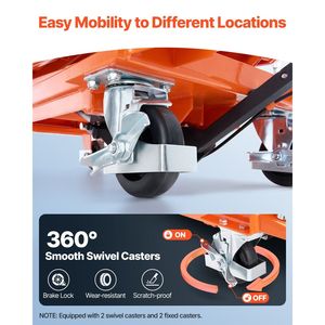 Carrello Elevatore a Forbice Idraulico con Capacità di 227 kg, 4 Ruote, Altezza di Sollevamento 120 cm, Piattaforma Antiscivolo, Carrello Elevatore a Doppia Forbice - Product Image 4