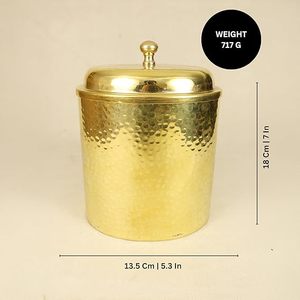Handmade Brass Container Low Price Storage <b>Jar</b> for Dry Fruits Spices and Kitchen Use Brass Storage Container - Product Image 5