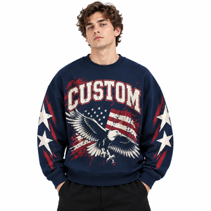 Sweat-shirt à col rond personnalisé pour homme, sweat-shirt imprimé en gros, design personnalisé, usine de vêtements OEM mondiale - Product Image 1
