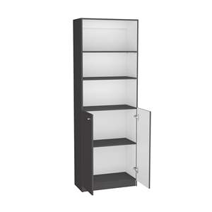 Libreria Benzoni ufficio a doppia porta in grigio opaco/bianco elegante libreria - Product Image 2