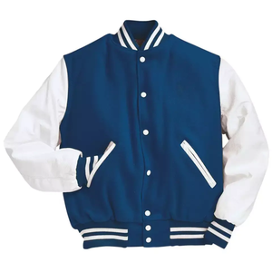 Veste bomber de baseball personnalisée OEM, streetwear, broderie, veste varsity pour homme, veste de baseball - Product Image 4