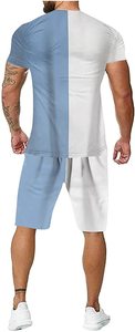 Men's Eco-Friendly Streetwear Casual Solid Color Short Sleeve T-shirt Terry Fabric Shorts <b>Set</b> Quick Dry 100% Cotton Summer - Product Image 2