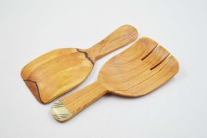 Mini-cuillère artisanale en bois, petite cuillère de service pour miel, confiture, sucre, café, thé, épices, sel, herbes, yaourt, pâtisserie. - Product Image 3