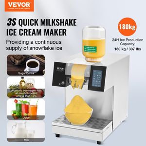 Macchina per il ghiaccio commerciale con fiocco di neve in acciaio inossidabile 397 libbre/capacità di 24 ore per il gelato - Product Image 2