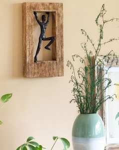Sculpture murale artisanale en bois de manguier, art mural rustique en bois fait main, décoration murale en bois naturel pour salon et chambre à coucher - Product Image 5