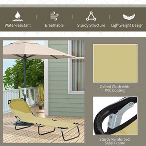 Sdraio Pieghevole da Piscina con 5 Livelli di Reclinazione, Telaio in Acciaio, per Prendere il Sole all'Aperto - Product Image 5