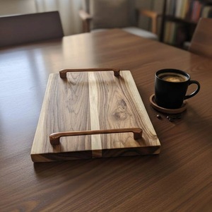 Solid Wood Serving Tray with Handles – Premium <b>Walnut</b> Wooden Food Tray for Kitchen, <b>Coffee</b> <b>Table</b> & Home Decor - Product Image 2