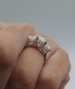3.10 CT Lab Grown <b>Diamond</b> <b>Ring</b> in 18K Solid Gold | IGI Certified Luxury Engagement Wedding <b>Ring</b> | Gold Plated Bridal Jewelry - Product Image 6