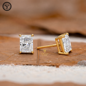 Pendientes de Diamantes de Laboratorio con Certificación IGI de 1ct, 2ct, 5ct, Oro Blanco Sólido de 10K, 14K, 18K, Juego de Pendientes con Diamantes de Laboratorio de Corte Radiante - Product Image 1