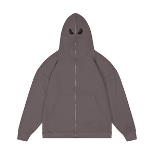 Nouvel Arrivage – Sweat à Capuche Balaclava Entièrement Zippé pour Homme, Épaules Tombantes, Masque Facial Complet, Service OEM - Product Image 2