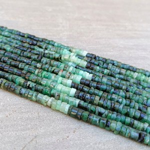 Cuentas de esmeralda verde suave con tonos, forma de neumático, 6mm, corte de rueda, Heishi, para fabricación de joyas, 13 pulgadas, suministro al por mayor, terceros - Product Image 3