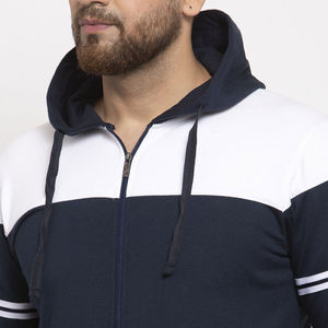 Sporty look Men's Heavy GSM Two Tone Tracksuit set Elastic waist <b>Trouser</b> Regular Fit Men's Full Zipper Tracksuit With Drawstring - Product Image 5
