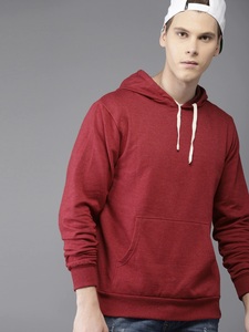 Sweat-shirt à capuche uni pour homme, coupe classique, décontracté, en coton tricoté, avec poche, pour l'automne - Product Image 2