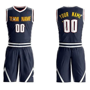 Ensemble de maillots de basket-ball personnalisés pour hommes, vêtements de sport respirants en tissu athlétique, avec numéro de joueur, pour compétition - Product Image 3