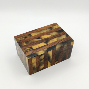 Boîte de rangement de table à fermeture magnétique avec incrustation de motifs carrés en nacre et coquille d'ormeau, fabrication artisanale, OEM ODM, DECORYUG - Product Image 3