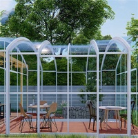 Toit rétractable en verre trempé pour piscine à débordement, système de cloisons en verre motorisé rétractable, toit solaire rétractable