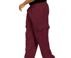 Pantalones Cargo de Trabajo Vintage Personalizados, 100% Algodón, Color Granate Liso, con Múltiples Bolsillos, Pantalones Tácticos para Trabajo al Aire Libre - Product Image 3