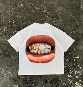 Camiseta ODM de poliéster de cuello alto, de gran tamaño, en blanco, de peso pesado, estilo urbano, para estampar, tallas grandes, superventas 2026 - Product Image 3