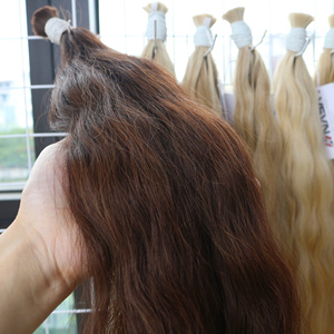 Prix de gros Extensions de cheveux humains en vrac Double noyé Couleurs foncées Cheveux humains en vrac - Product Image 2