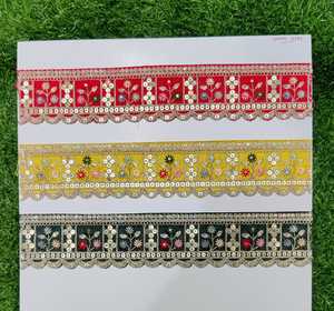 Tissu en dentelle brodée pour créateur de mode, garniture décorative pour robe, fournisseur de textiles pour vêtements en gros - Product Image 3