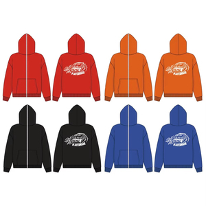 ODM/OEM ขายส่ง เสื้อฮู้ดซิปเต็มตัวผ้าฝ้าย 100% สำหรับฤดูหนาว ผู้ชาย พร้อมพิมพ์โลโก้ตามสั่ง สำหรับผู้ชายและผู้หญิง - Product Image 4