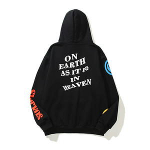 เสื้อฮู้ดโอเวอร์ไซส์สีดำสำหรับผู้ชาย สไตล์สตรีทแวร์ ผ้าฝ้ายถัก มีกระเป๋าหน้า พิมพ์ลายตัวอักษร ดีไซน์เท่ๆ ใส่ได้ในช่วงฤดูร้อน - Product Image 4