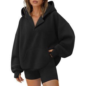 Sudaderas con Capucha Extra Grandes con Cuello en V para Mujer, Estilo Personalizado, Moda Otoño 2025, Ropa con Orificios para los Pulgares, Estilo Y2K - Product Image 4