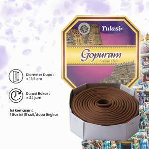 Encens en spirales Tulasi Gopuram aromatiques et épicés, parfum longue durée pour la prière, la relaxation et l'assainissement de l'ambiance 24h/24 - Product Image 3