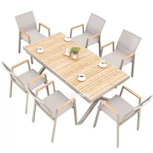 <b>Outdoor</b> Foldable HDPE <b>Plastic</b>+Wood Garden <b>Table</b> Waterproof Patio Dining Desk Modern Balcony Courtyard Hotel Park Furniture - Product Image 5