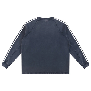 Breathable Cotton Sweatshirt for Men Heavyweight O-Neck <b>Pullover</b> O Neck Acid Wash <b>Jumper</b> Casual Streetwear Sweatshirt - Product Image 3