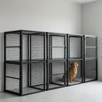 Cage de rangement en treillis métallique en acier au carbone thermolaqué, clôture de sécurité métallique, cloison de séparation, casier de 6 pieds pour chenil