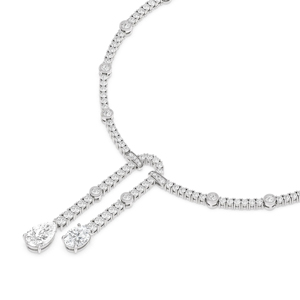 Collier pendentif de luxe pour femme en or 18 carats avec diamant taille poire goutte d'eau, plaqué rhodium, bijoux de mariage - Product Image 2