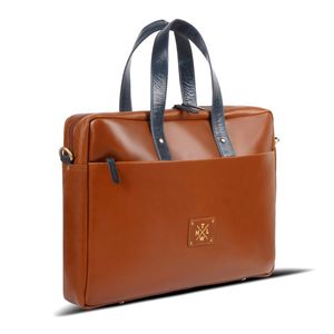 Genuine Leather Brown Large Capacity Laptop <b>Bag</b> Briefcase Crossbody <b>Computer</b> Handheld Business Travel <b>Bag</b> - Product Image 1