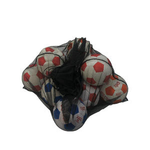 Sac de football en filet noir TSFI avec cordon de serrage, grande capacité pour 10 ballons, organisateur d'équipement sportif, filet de rangement pour l'entraînement et la pratique - Product Image 1