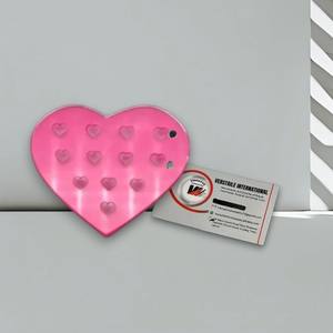 Paleta Magnética de Acero Inoxidable para Extensiones de Pestañas, Diseño Cuadrado con Diamantes Sólidos y Corazón Rosa, Marca Privada - Product Image 1