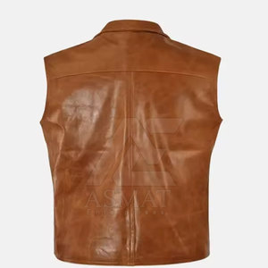 Chaleco de Motocicleta para Hombre, Precio al por Mayor, Cuero Genuino, Fabricante OEM, Equipo de Alta Calidad para Motociclistas - Product Image 6