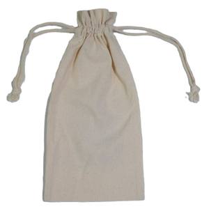 Bolsa con cordón de lona de algodón de muselina blanca orgánica personalizada, bolsas promocionales de joyería de regalo Natural reciclable, embalaje impreso con logotipo - Product Image 1