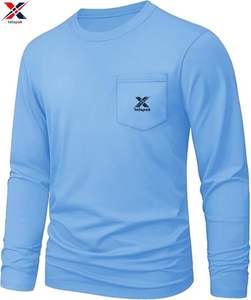 Camiseta Casual de Manga Larga con Cuello Redondo para Hombre 2026, Logotipo Personalizado Bordado, Diseño a Cuadros, Transpirable, Secado Rápido, 200 Gramos - Product Image 4