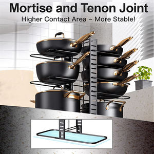 Étagère de rangement de cuisine en fer de qualité supérieure, support mural en métal robuste, organisateur de cuisine à double niveau multifonction, directement de l'usine - Product Image 6