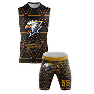Tenue de sport respirante 7V7, uniforme de football américain sans manches, haute qualité, logo personnalisé, fabriqué au Pakistan, vente chaude 100% - Product Image 3
