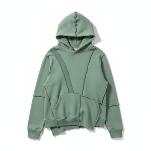 เสื้อฮู้ดดี้ผ้าฝ้ายสีเขียวขนาดใหญ่พิเศษสำหรับผู้ชาย สไตล์ลำลอง สีพื้น ผ้าเฟรนช์เทอร์รี่ มีกระเป๋า เหมาะสำหรับใส่ในฤดูใบไม้ร่วง - Product Image 1